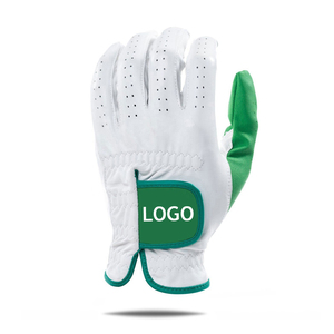 Custom Logo Breathable Soft Genuine Leather <b>Golf</b> Glove Right Hand Unisex Solid Color Outdoor Sports Hook And Loop Closure - Product Image 3