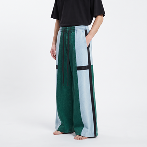 Casual Men's Acid Wash Oversized <b>Jogger</b> Pants Color Block Cotton Sweatpants Loose Fit Streetwear <b>Trousers</b> - Product Image 6