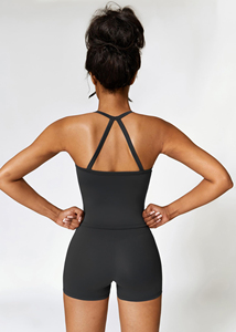 Conjuntos deportivos de dos piezas para mujer, pantalones cortos de cintura alta que realzan la figura, ropa deportiva para gimnasio, yoga y actividades físicas. - Product Image 3