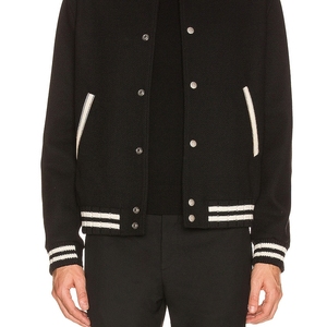 Veste universitaire de baseball personnalisée, neuve, pour homme, hiver, unisexe, boutonnée, style college, bomber, avec broderie en chenille. - Product Image 6