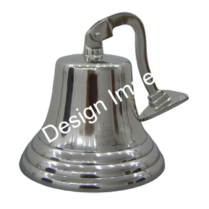 <b>Hand</b> <b>Cast</b> Metal Wall Mount Door Bells For Home Decoration Vintage Style Ship Bell Nickel Plated Durable Ancient Church Bell - Product Image 2