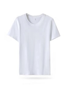 Camiseta de Cuello Redondo y Manga Corta para Mujer, Color Sólido, 100% Algodón, Tejido Transpirable, Corte Regular Informal, Logotipo Personalizado - Product Image 2