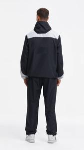 Survêtement coupe-vent pour homme avec blocs de couleur, pantalon de jogging sportif avec poches latérales, poids moyen, idéal pour l'automne - Product Image 4