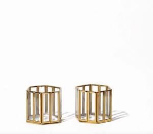 Portavelas Hexagonal de Latón de Lujo, Hecho a Mano, Ecológico, Sin Plomo, Duradero, para Decoración del Hogar, Navidad y Pascua - Product Image 1