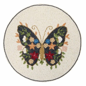 Napperon rond fait main en verre perlé, motif floral papillon moderne, idéal pour mariage, fête, décoration intérieure - Vente chaude - Product Image 1