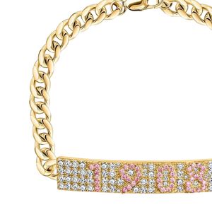 Bracelet chaîne en cristal doré avec breloque barre en strass colorés, élégant accessoire de mode pour femmes et jeunes filles, idéal pour les soirées - Product Image 3