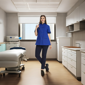 Ensemble d'uniformes médicaux confortables en tissu éponge polyester/rayonne pour femmes, infirmières, vente en gros, pour salons de beauté, unisexe, avec aiguille - Product Image 6