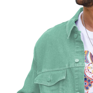Veste en jean pour homme de style vintage, confortable à porter, de bonne qualité, taille adulte, nouveau style tendance. - Product Image 3