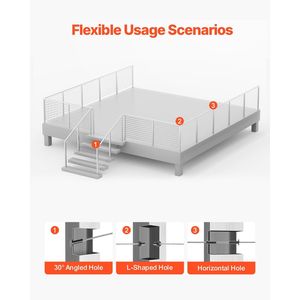 Confezione da 1: Montanti per ringhiera a cavo in acciaio inossidabile da 42x2x2 pollici, pre-forati, per ringhiere a cavo e dispositivi di assistenza - Product Image 5