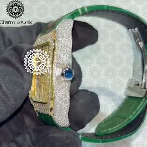 Montre pour homme Charm Jewells en acier inoxydable, boîtier de 40 mm, accents de diamants, analogique, luxe, mode, mouvement mécanique, date automatique, fonction push - Product Image 4