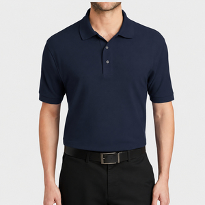 เสื้อโปโลแขนสั้นผู้ชาย ผ้าปิเก้ ยี่ห้อ Fasmic International ผ้าฝ้าย 100% ระบายอากาศได้ดี สวมใส่สบาย ติดกระดุมด้านหน้า ผ้าถักเรียบ มีกระเป๋าเสื้อ ทรงปกติ - Product Image 3