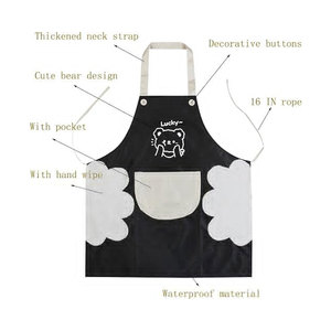2 Pack <b>Kitchen</b> <b>Apron</b> with Hand Wipe,Water-drop Resistant with 2 Pockets Cooking Bib <b>Aprons</b> for Women Men Chef - Product Image 3