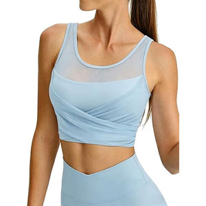 Top Deportivo Elegante y Transpirable para Gimnasio, con Banda Elástica Antideslizante, para Mujer, para Entrenamiento Atlético, Top Deportivo de Malla - Product Image 1