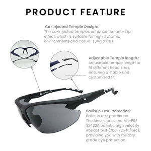 Length Adjustable Ballistic Eyewear ANSI Z87+ Certified Anti-Scratch Anti-Fog UV385 for Shooting Training - Product Image 3