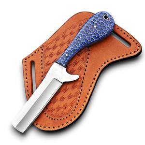 Cuchillo de acero inoxidable OEM al por mayor, de grado industrial, afilado como una navaja, tipo Bull Cutter, para vaqueros y ranchos, de hoja fija, para camping, con mango de panal - Product Image 1