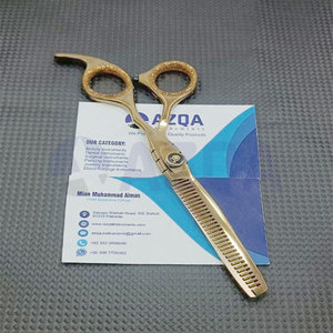 Ciseaux à effiler les cheveux en acier inoxydable plaqué or avec dents pointues pour usage professionnel en salon et coiffure - Product Image 6