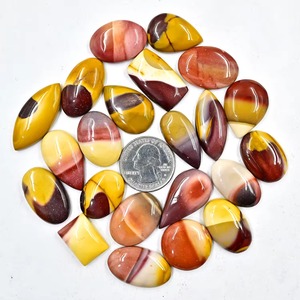Pierres précieuses naturelles de jaspe Mookaite, formes variées, cabochons polis, pour la fabrication de bijoux, vente en gros, pierres en vrac - Product Image 2