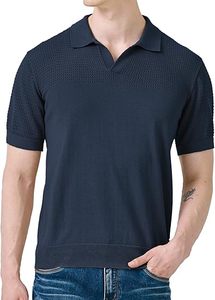 Camisetas Polo de Punto para Hombre, Manga Corta, Estilo Vintage, Suéter Polo, Camisetas Casuales de Verano - Product Image 1