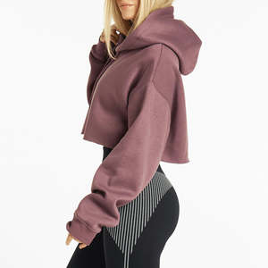 Hoodies pour femmes, sweat-shirt court tendance pour femmes, style décontracté, sweat-shirt d'hiver avec poches, confort en déplacement, OEM - Product Image 5