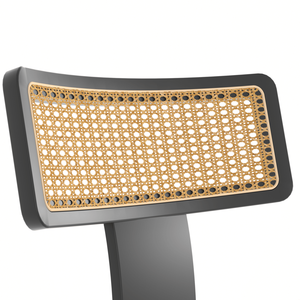 Set di 2 Sedie da Pranzo in Legno Massello e Rattan Stile Mid-Century Moderno con Schienale a Rete per Sala da Pranzo - Product Image 5