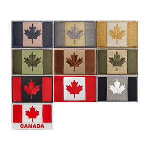 Parches tácticos con la bandera de Canadá bordada y con cierre de gancho y bucle. - Product Image 1