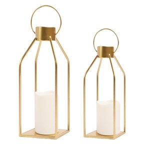 Best Selling <b>Gold</b> Color Finished Candle <b>Lantern</b> Outdoor Courtyard Modern Elegant Vintage Candle <b>Lanterns</b> Custom Size Shape - Product Image 5
