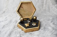 Ensemble de dés en corne de buffle blanc authentique, forme naturelle, poli, 7 pièces, DND, écologique, fait main, religieux, moderne, pour table