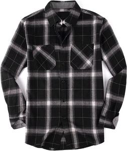 <b>Mens</b> Premium Cotton Flannel <b>Shirt</b> Plaid Long Sleeve Button Down <b>Shirt</b> Soft Breathable Casual Autumn <b>Winter</b> Wear Custom Design - Product Image 2