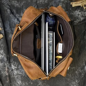 Maletín de Cuero Genuino para Hombre, Estilo Vintage, para Portátil, Ecológico, Resistente, de 15.6 Pulgadas, Modelo LLB-0365 - Product Image 2