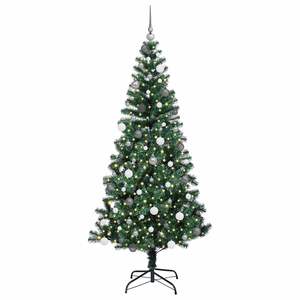 Albero di Natale artificiale verde preilluminato da 82,7 pollici con struttura in PVC e metallo - Product Image 3