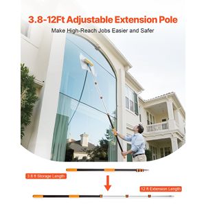 Asta Telescopica Estensibile 3.8-12 FT in Lega di Alluminio Robusta, Multiuso con Sistema Flip-Lock per Pulizia - Product Image 2