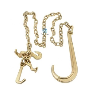 Precio barato G70 Cadenas de arrastre de seguridad para automóviles de acero Cadena de remolque de camiones Brida tipo V con gancho <span class=keywords><strong>R</strong></span> T Mini J - Product Image 1
