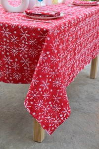Handblock Printed <b>Tablecloth</b> Green and White Vintage <b>Tablecloth</b> Farmhouse Decor Wedding <b>Tablecloth</b> Custom Size Cotton Tablecover - Product Image 5