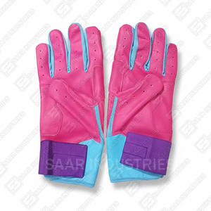 Guantes de Bateo de Cuero Multicolor de Alta Calidad SAAR INDUSTRIES, con Cierre de Velcro, Ambidiestros y Duraderos, Precio al por Mayor - Product Image 3