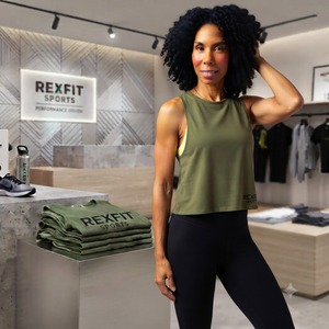 REXFITSPORTS 2026 Nouveau débardeur de sport personnalisé pour femme, sans manches, coupe ample, pour entraînement, fitness et yoga - Product Image 5