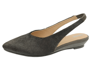 Dlords Ballerines noires en fourrure pour femme, à bout carré, à enfiler, respirantes, avec bride de cheville, décontractées, toutes saisons, semelle extérieure en caoutchouc - Product Image 2
