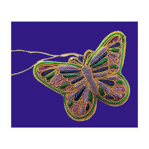 Adorno Festivo Cristiano para el Hogar, Bordado a Mano con Cuentas, Diseño Moderno, Trabajo con Hilo Zari, Plateado, con Moissanita - Product Image 3