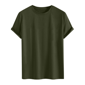 GYM T-<b>Shirt</b> Men's Short Sleeve O-Neck Solid Color Knitted T-<b>Shirt</b> Regular Fit Casual Style Gray - Product Image 5