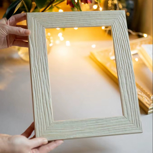 Textured Resin Picture <b>Frame</b> Cream Rectangular Photo Holder Desktop Display Wall Hanging Home Office Room Decoration - Product Image 1