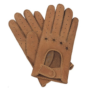 Gants de conduite en cuir de style vintage pour hommes, respirants, en cuir de vachette perforé, pour les passionnés de voitures classiques - Product Image 4