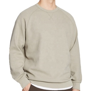 Alta calidad bordado personalizado cuello redondo hombres sudaderas Unisex 450 GSM algodón Vintage en blanco gota hombro cuello redondo sudadera - Product Image 1