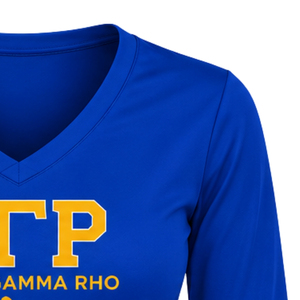 T-shirt personnalisé à manches longues pour femme Sigma Gamma Rho, col rond, en coton décontracté, avec logo personnalisé, vente en gros - Product Image 6