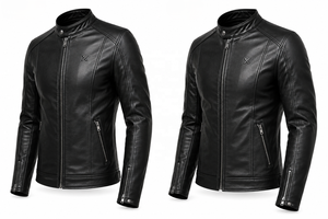 Veste de moto en cuir slim fit |   Adultes en hiver |   Noir Brun Rouge |   Fabricant OEM ODM |   Qualité de conception haut de gamme | - Product Image 2
