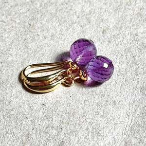 <b>Purple</b> Amethyst Stud Earrings 925 Sterling Silver 14K Gold Plated February Birthstone Jewelry Gift For Her - Product Image 3