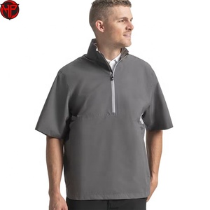 Men's Solid Woven 1 4 Zip <b>Pullover</b> Safari <b>Jacket</b> Breathable Waterproof Windproof Anti-Wrinkle Polyester Casual Outdoor Summer - Product Image 1