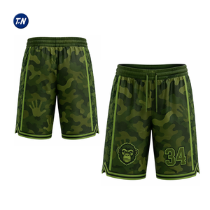 Shorts de basket personnalisés 100% polyester, imprimés par transfert thermique, séchage rapide, antibactériens, respirants, unisexe adulte - Product Image 3