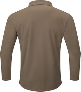 Chemises polo tactiques à manches longues en piqué, 100% polyester, OEM, chemise tactique décontractée pour homme, anti-rides, séchage rapide, performance - Product Image 2