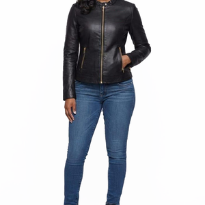 Custom Sorority Women Genuine Leather Jacket Plus Size Made to Measure <b>Coat</b> for bulk custom orders with made to measure service - Product Image 1