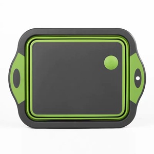 Planche à découper pliable avec évier intégré, gadget de cuisine multifonction pliable pour la maison et le camping, matériau PP+TPE - Product Image 1