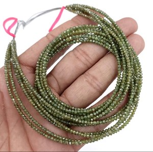 Cuentas Redondas Facetadas de Diamante Verde Natural de 1.5-2.2mm, Cuentas Sueltas de Piedras Preciosas para la Fabricación de Joyería al por Mayor - Product Image 1